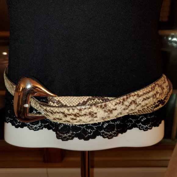 Vintage Genuine Python Snakeskin Leather 1.25\